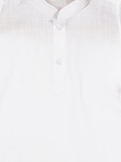 VASTRAMAY SISHU Boy's White Pure Cotton Kurta And Pyjama With Prayer Cap - Uboric