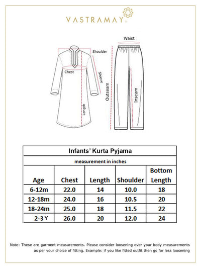 VASTRAMAY SISHU Boys Maroon And White Pure Cotton Kurta Pyjama Set - Uboric