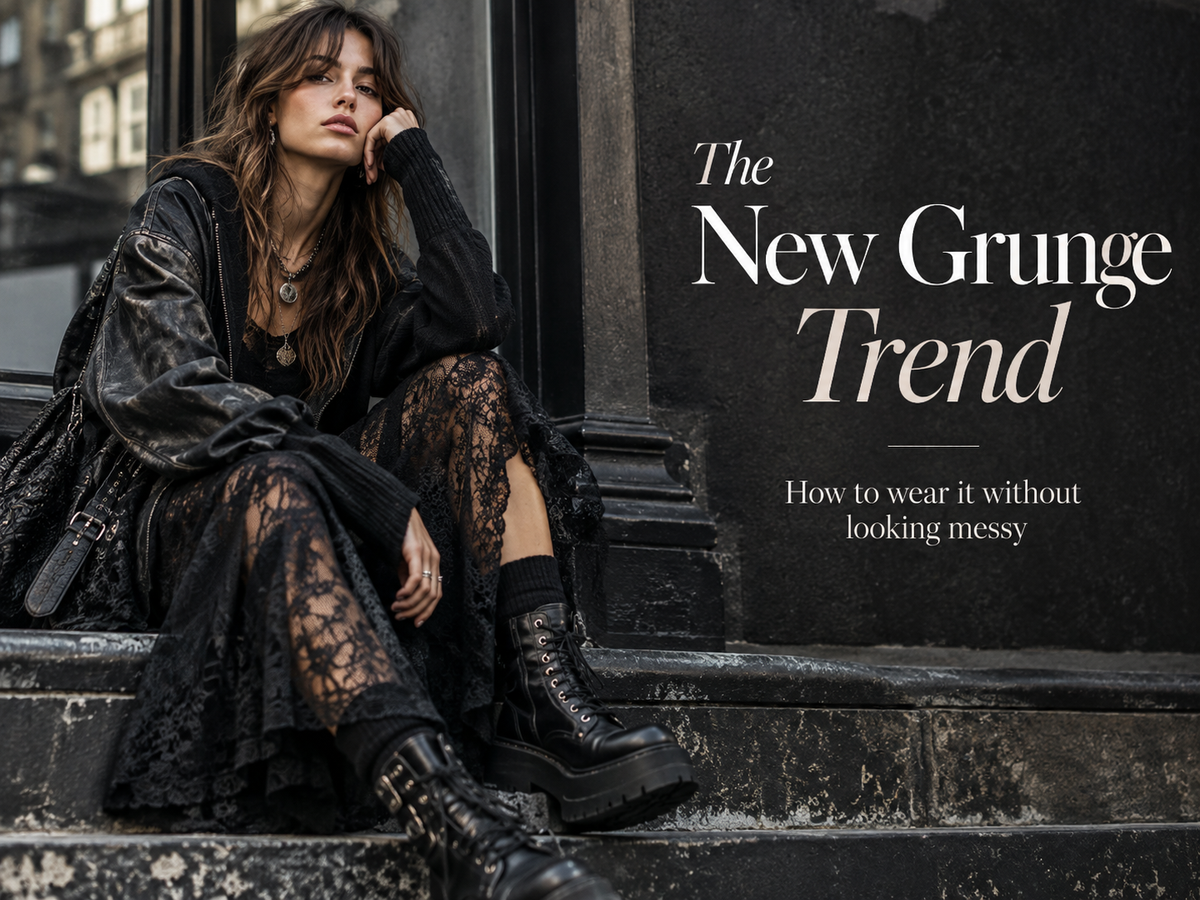 The New Grunge Trend 2026 modern lace and leather street style