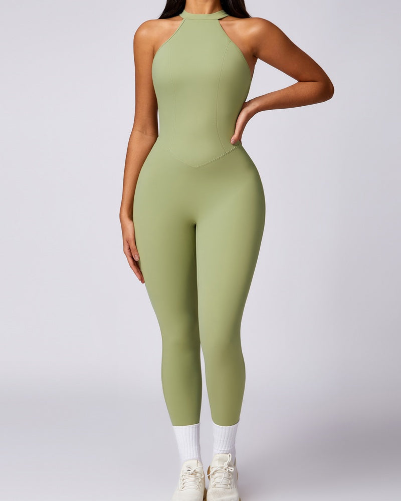 Peach Hip-lifting and Beautiful Back Quick-drying Yoga Jumpsuit  - By Qivii