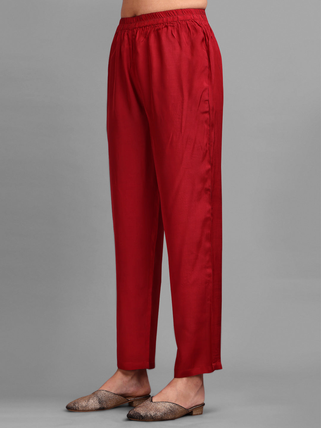 Red Jacquard Kurta Suit Set