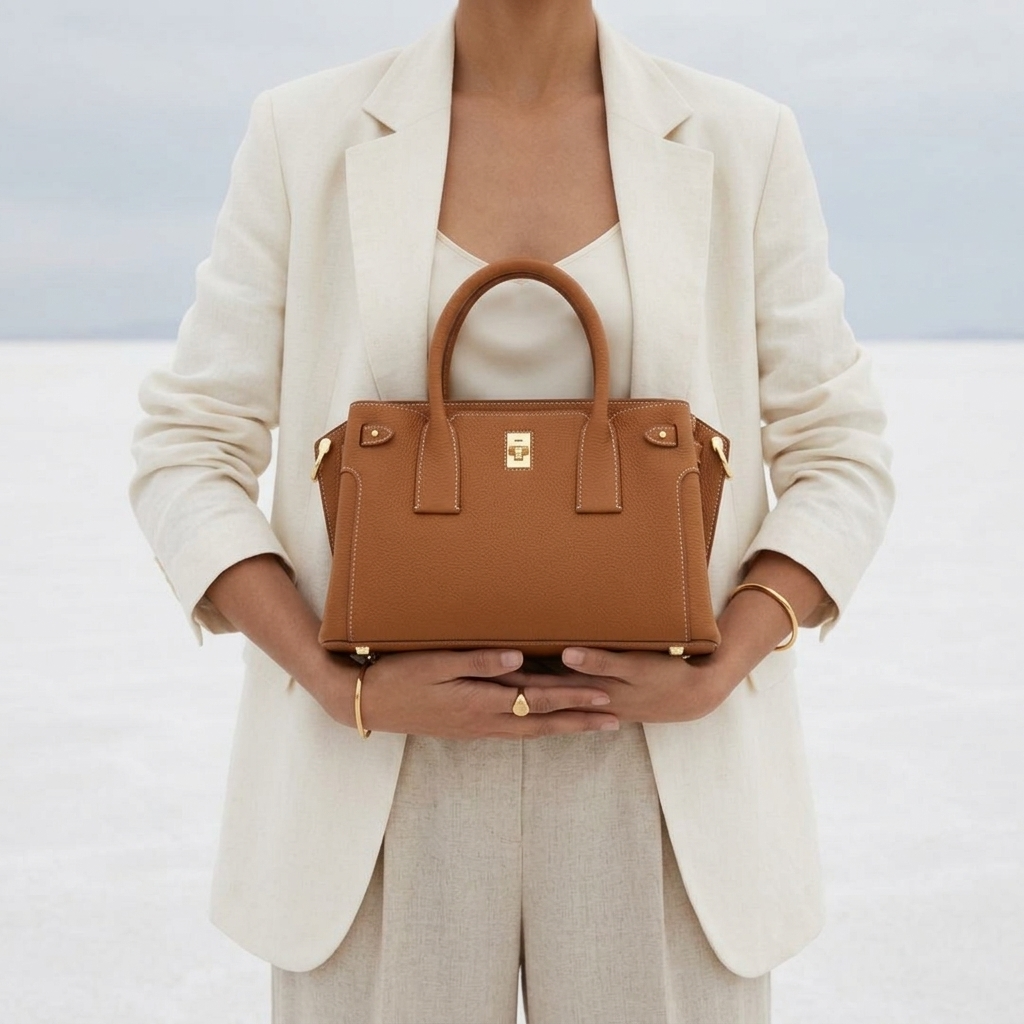Monica Bag in Pure Leather  - By Qivii