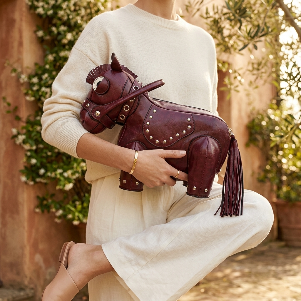 Cavallo Handbag in Vegan Leather  - By Qivii