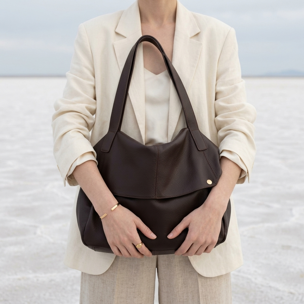 Terra Fold Bag in Pure Leather  - By Qivii