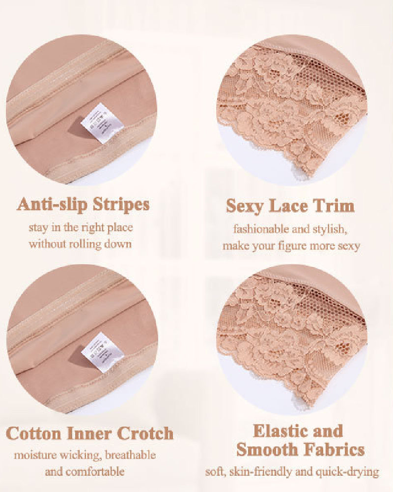Seamless Lace Tummy Control Shapewear Panties High Waist Compression Thong Underwear  - By Qivii