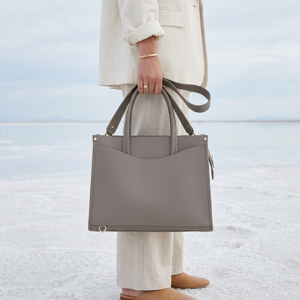 Sera Tote in Pure Leather  - By Qivii