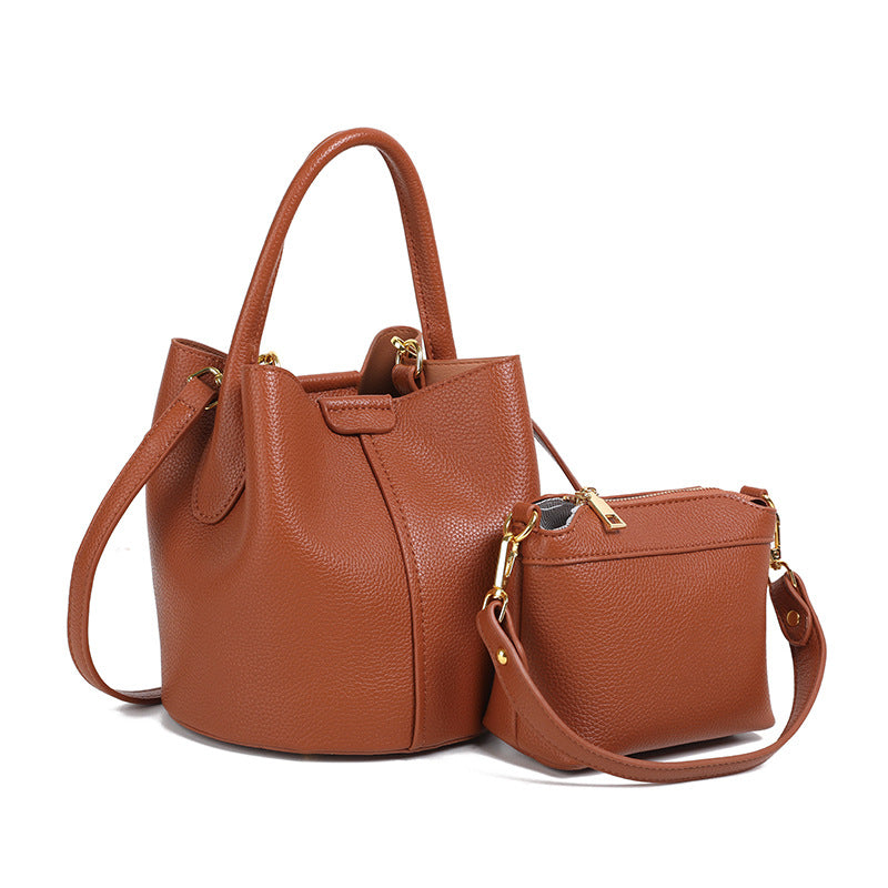 Women’s Regent Plaid Bucket Satchel — Heritage Check Full-Grain Leather Convertible with Detachable Pouch & Effortless Transition Carry