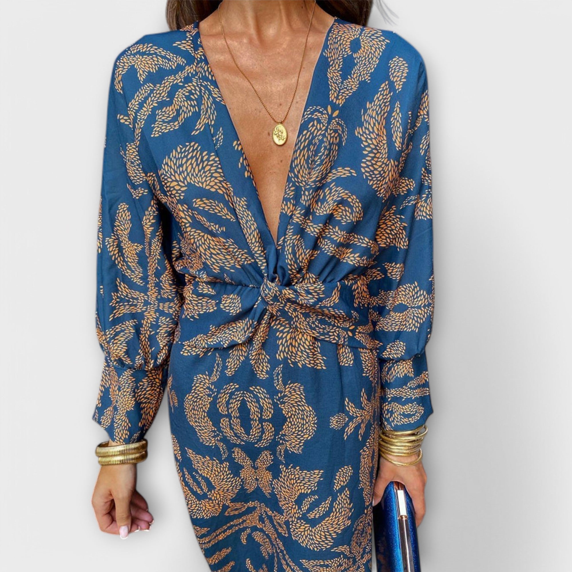 Oriana - Elegante jurk met lange mouwen  - By Qivii