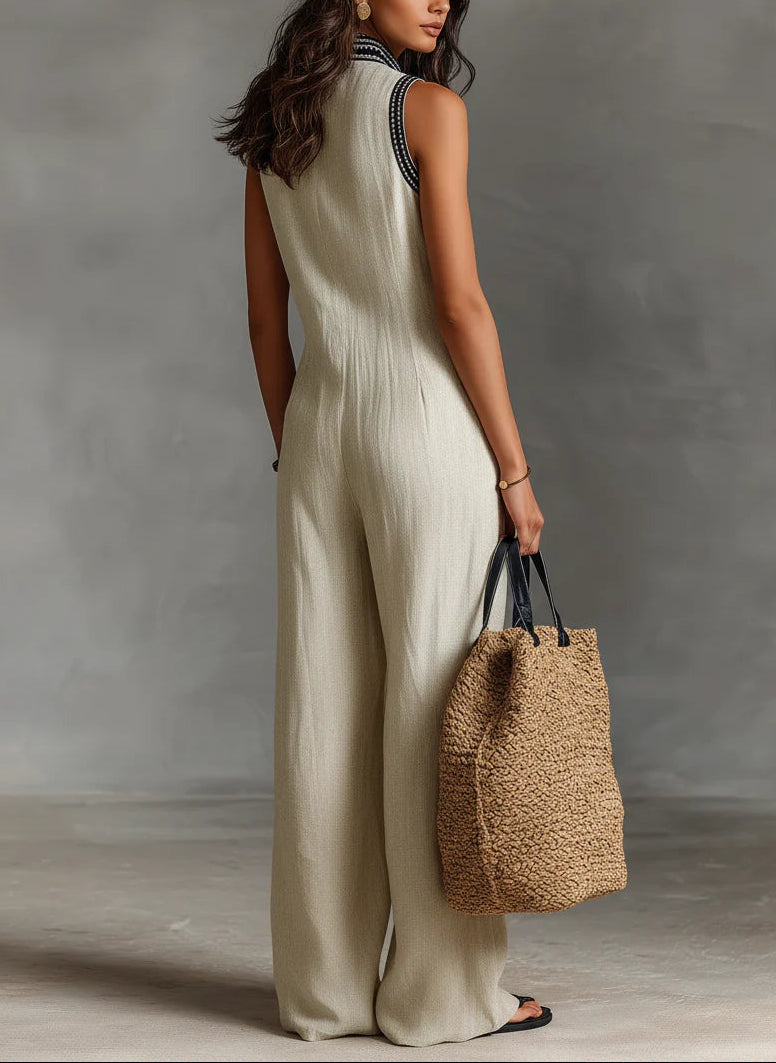 Maureen | Relaxed Wide Leg Summer Jumpsuit by Qivii