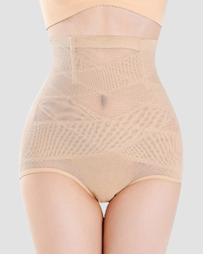 Tummy Control Shapewear Panties Breathable Butt Lifter Triangle Shorts With Crossover Design  - By Qivii
