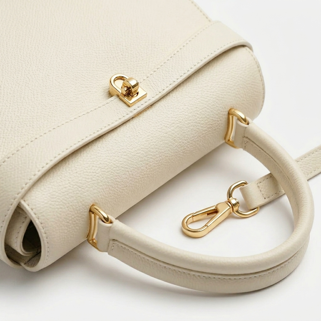 Aurelle Ivory In Pure Leather  - By Qivii