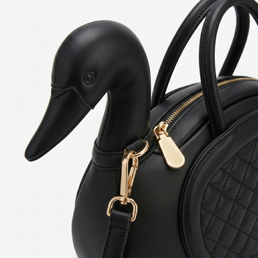 Cygne Noir Bag in Vegan Leather  - By Qivii