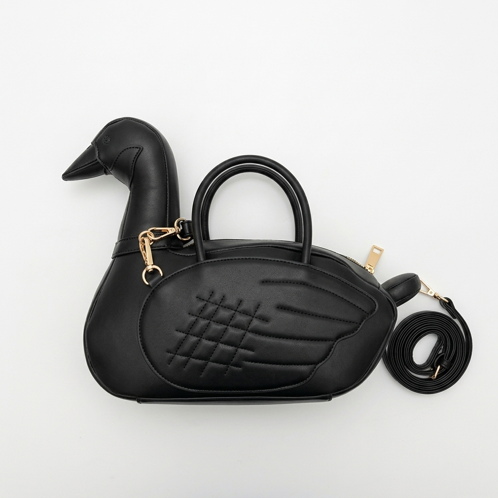 Cygne Noir Bag in Vegan Leather  - By Qivii
