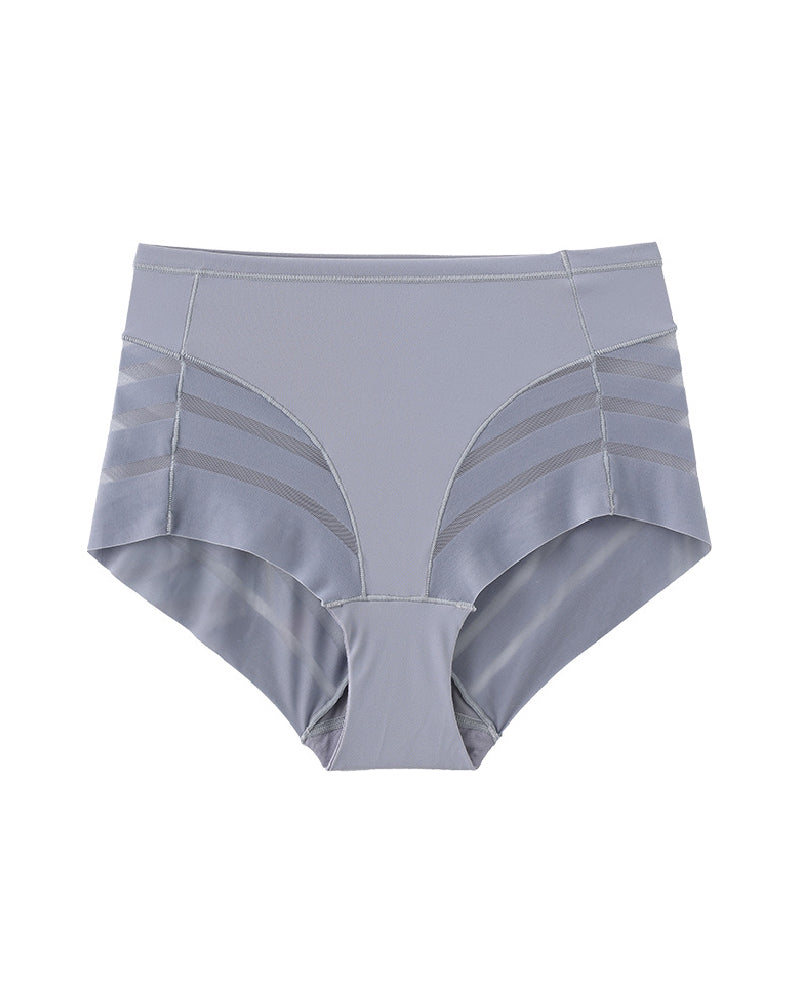 Lace Stripe Undetectable High Waist Briefs Underpants  - By Qivii