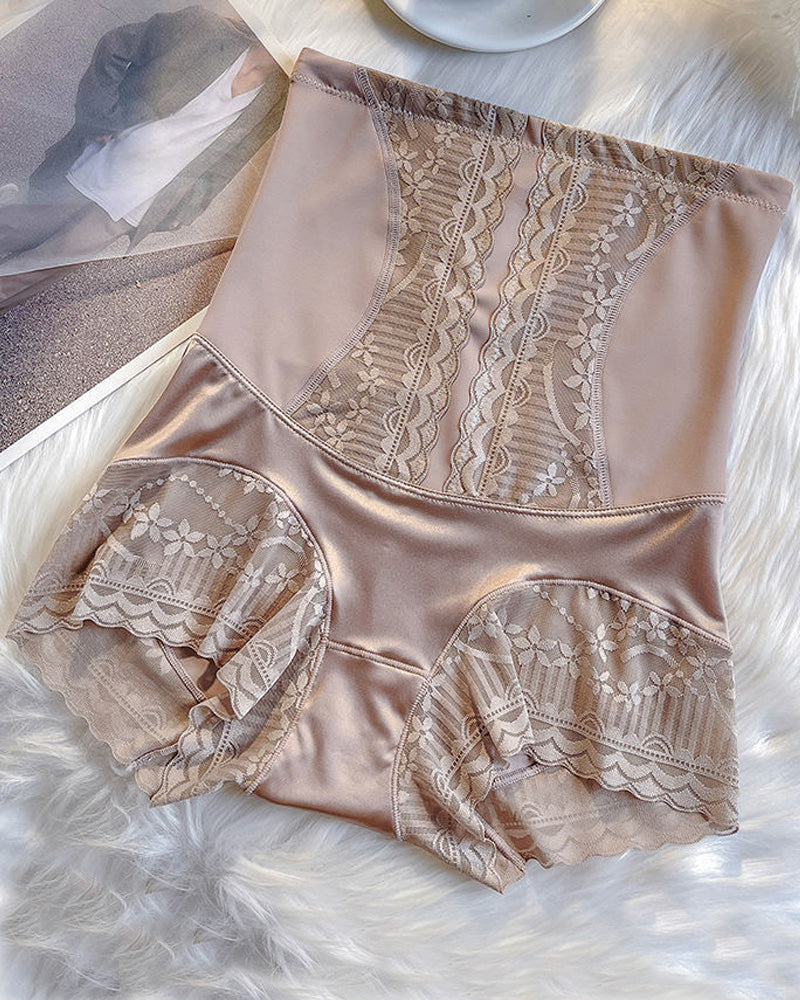 Women's High Waist Seamless Anti-rolling Butt Lifting Tummy Control Postpartum Shaping Panties  - By Qivii