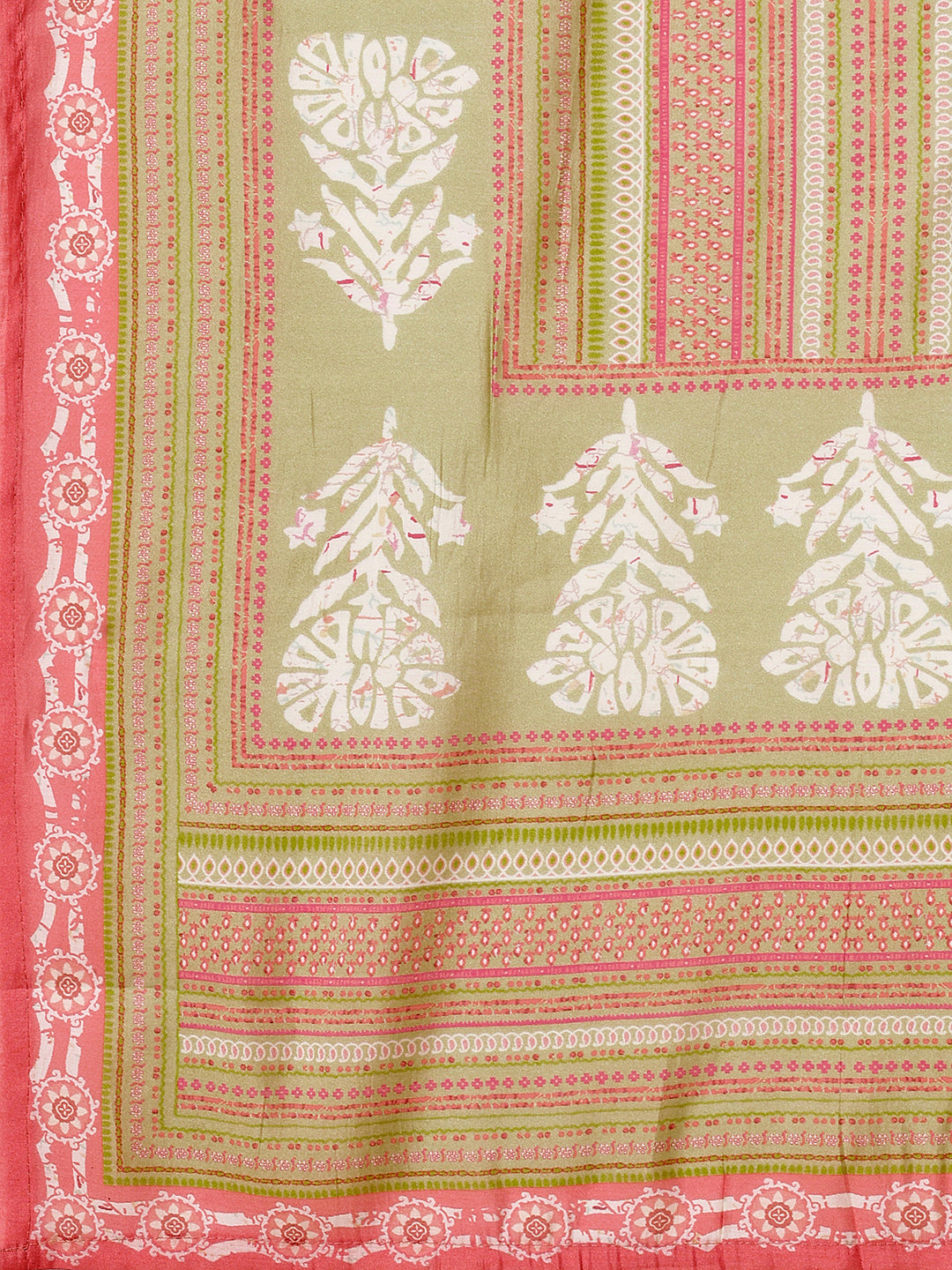 Peach Printed Kurta Suit Set