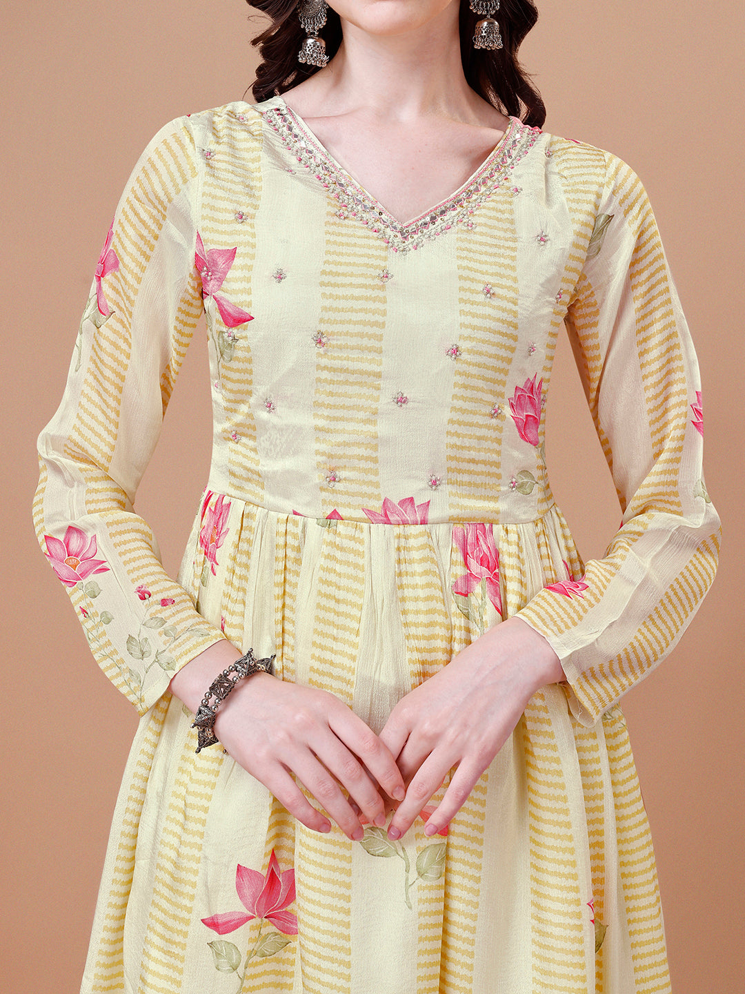 Butter Yellow Printed Kurta Suit Set