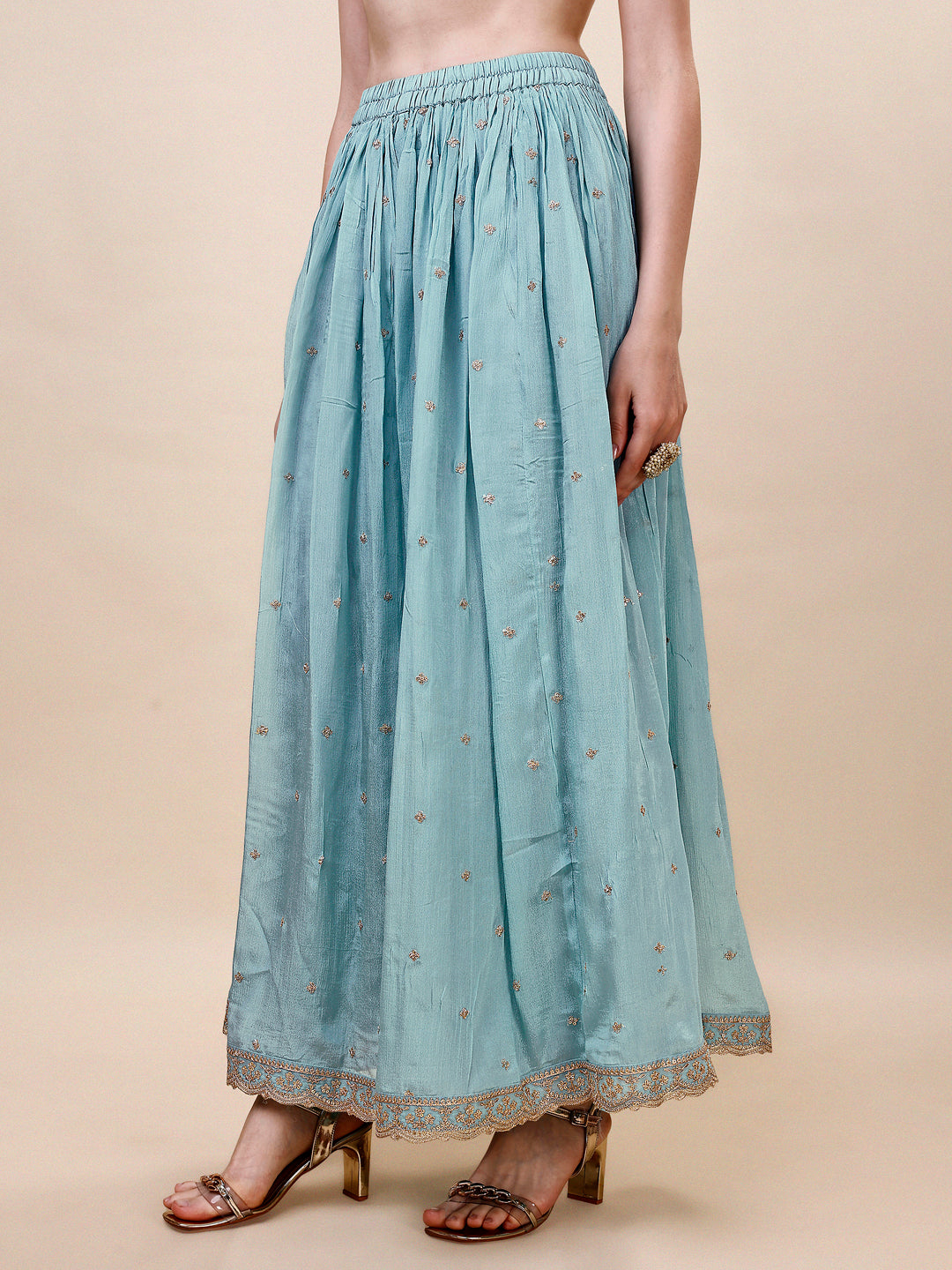 Turquoise Blue Sharara Suit Set