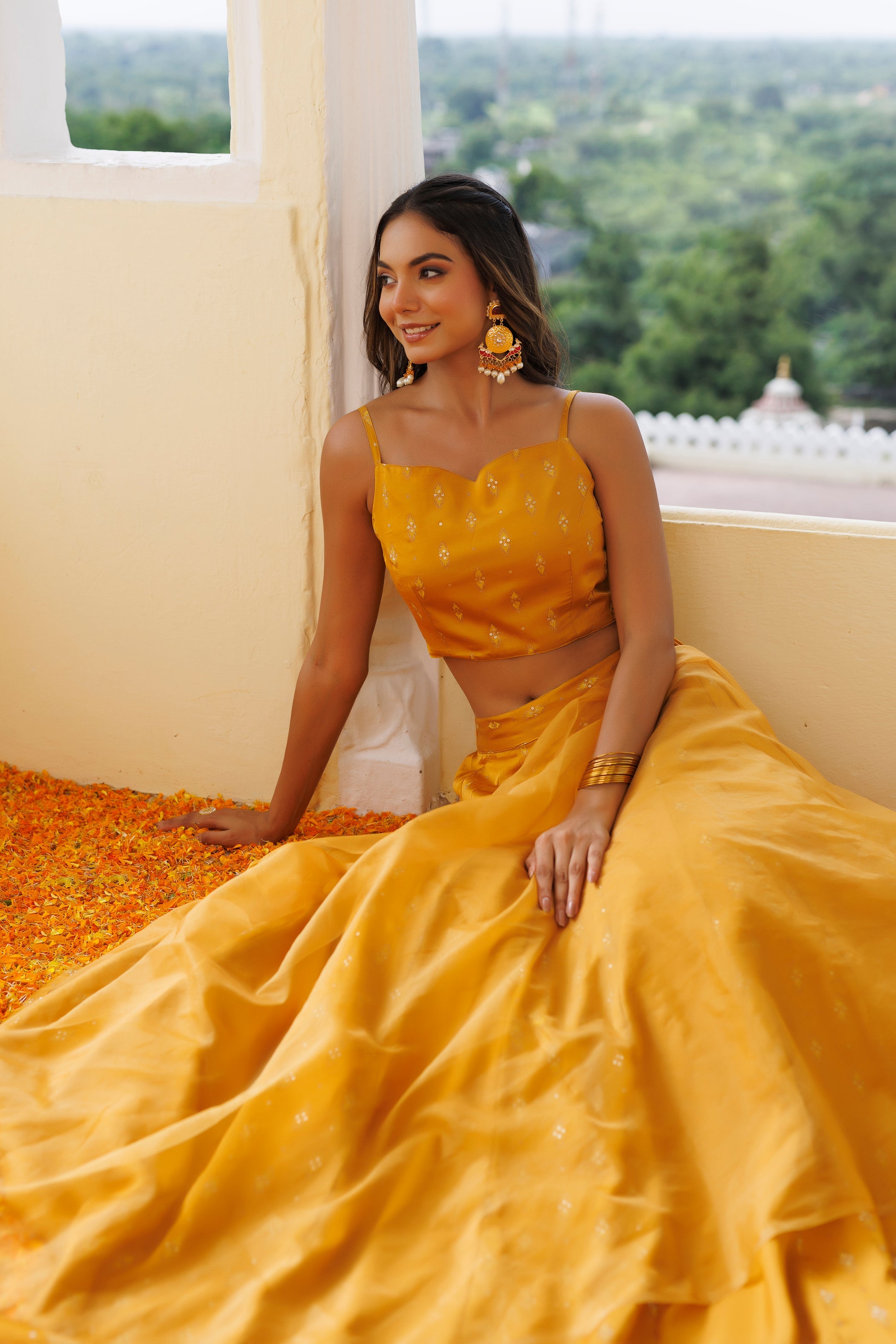 Daisy Yellow Lehenga Set  - By Ragavi - qivii