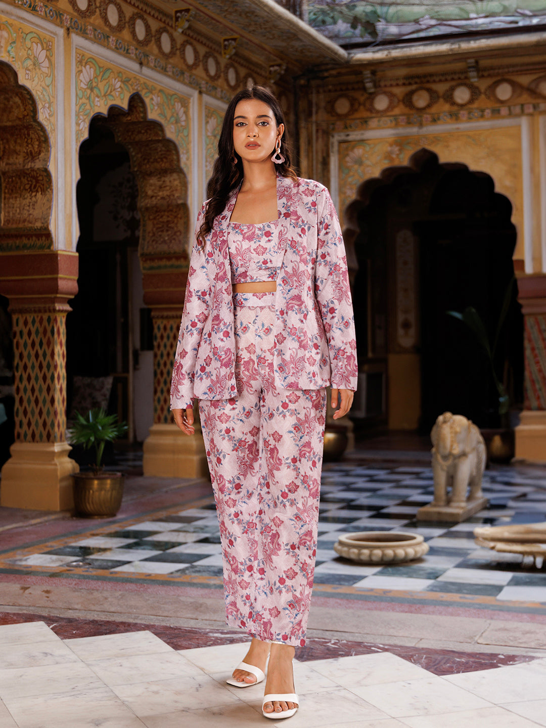 Veiled Rose Pink Co- Ord Set  - By Ragavi - qivii