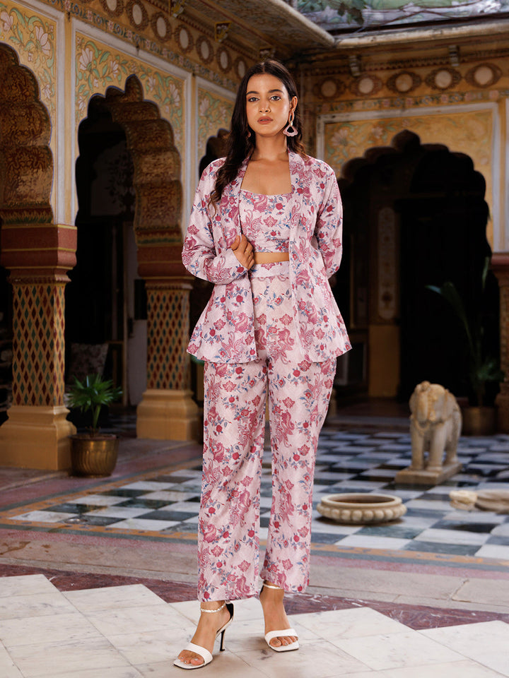 Veiled Rose Pink Co- Ord Set  - By Ragavi