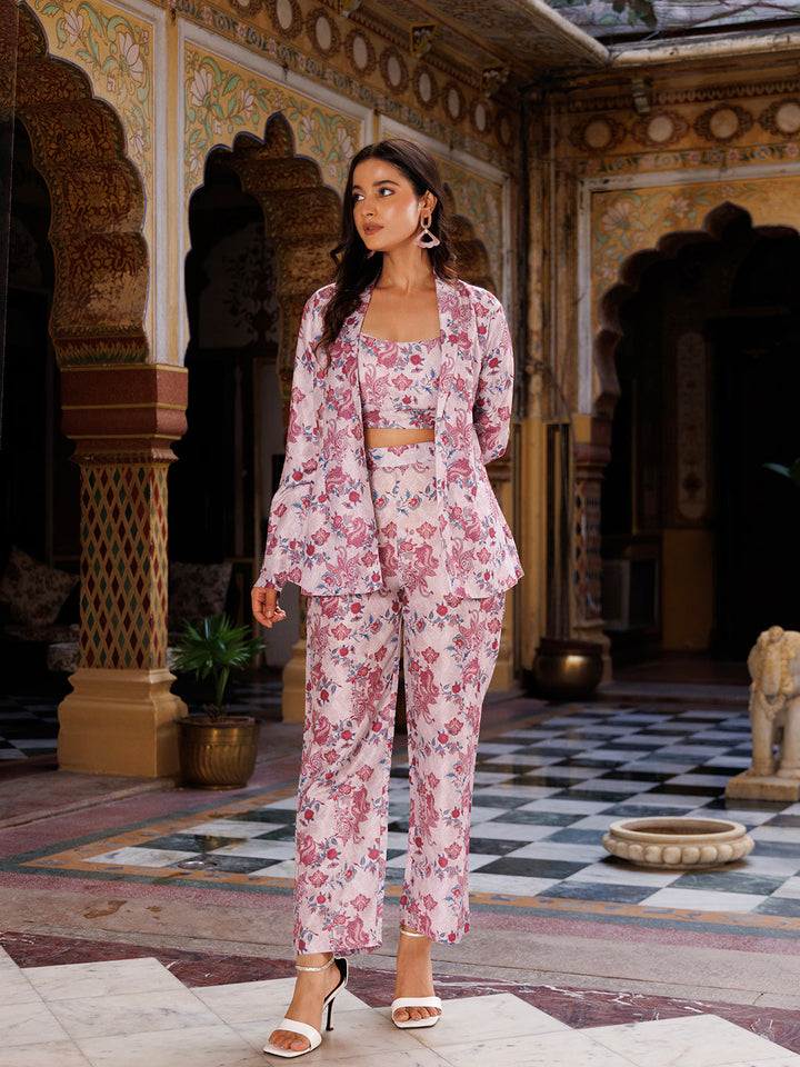 Veiled Rose Pink Co- Ord Set  - By Ragavi