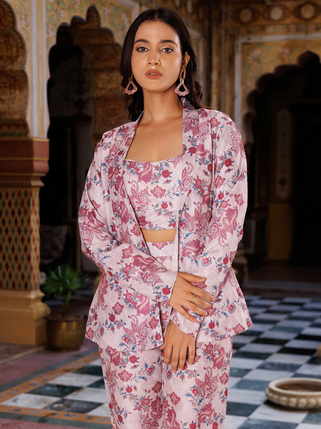 Veiled Rose Pink Co- Ord Set  - By Ragavi