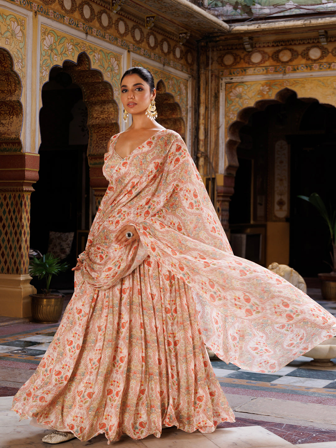 Gorgeous-Off-White-Floral-Printed-Luxurious-Lehenga