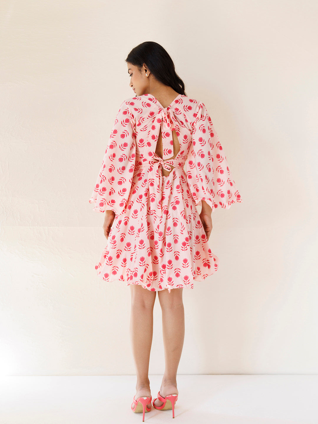 Calla Lily Pink Cotton Printed Dress by ragavi