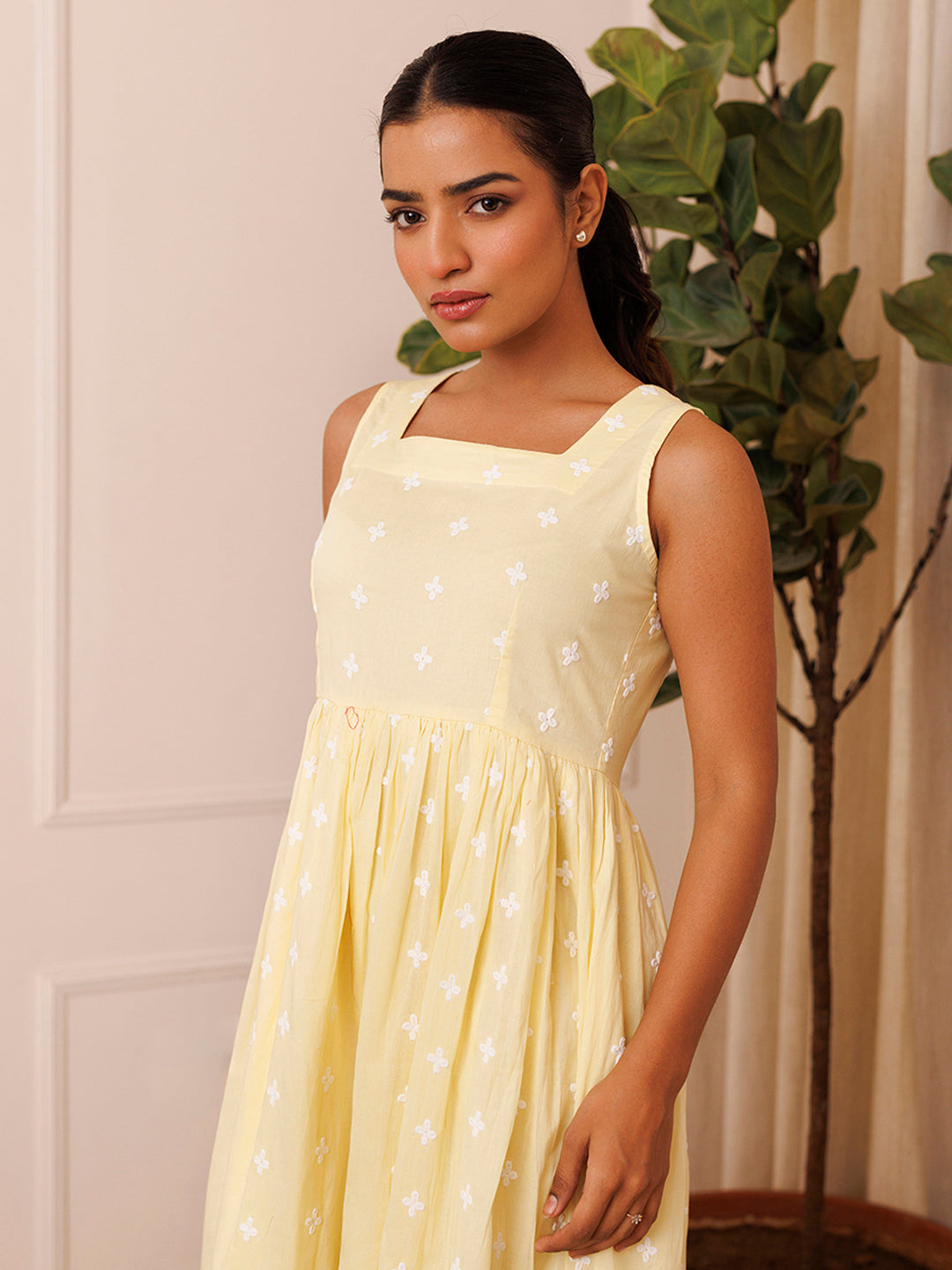 Daffodil Yellow Cotton Dress by ragavi