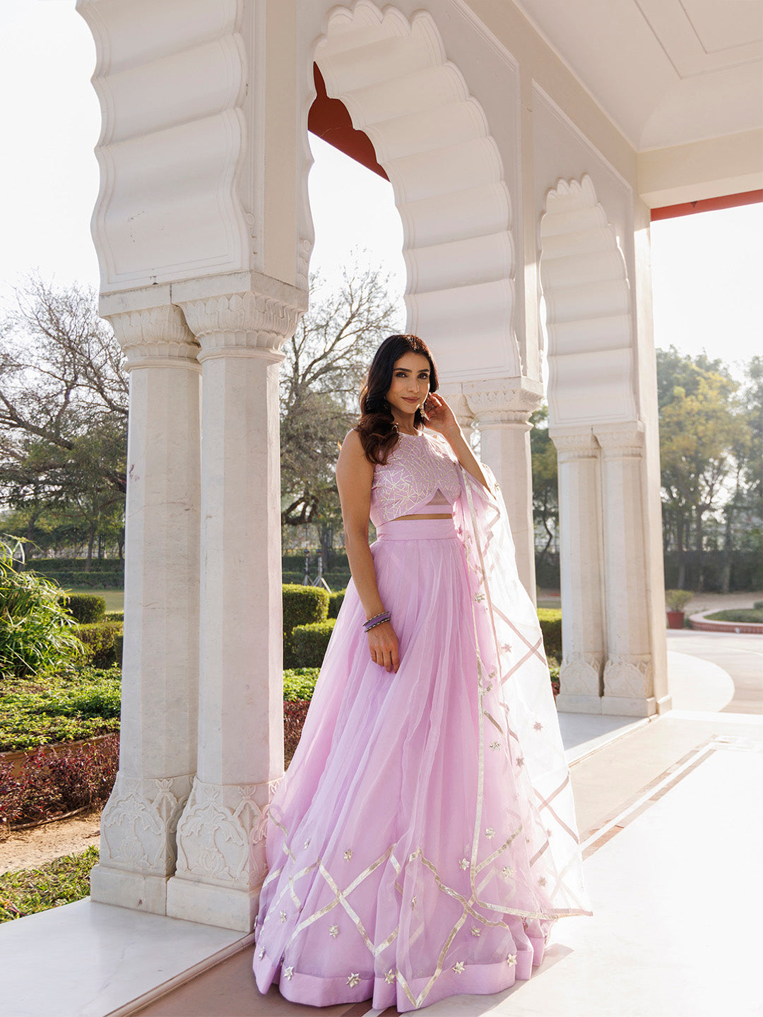 Petal Purple Organza Lehenga Set BY RAGAVI