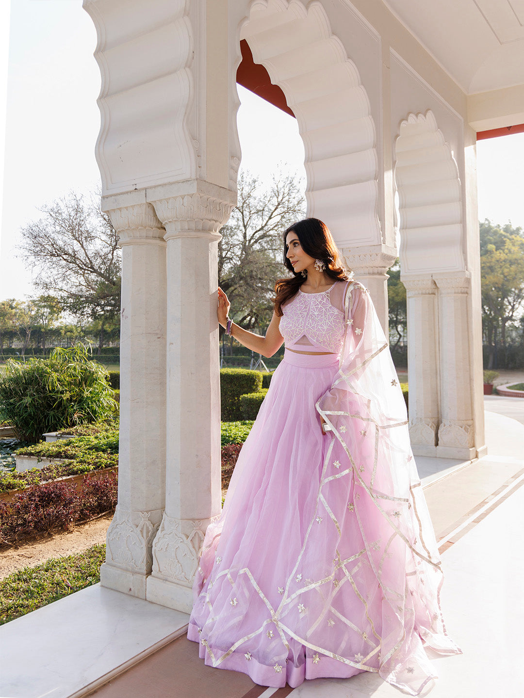 Petal Purple Organza Lehenga Set BY RAGAVI