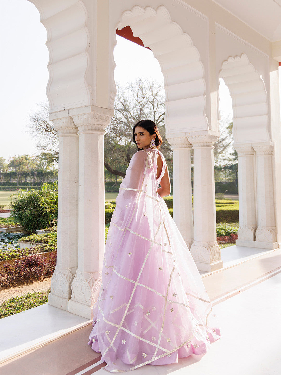 Petal Purple Organza Lehenga Set BY RAGAVI