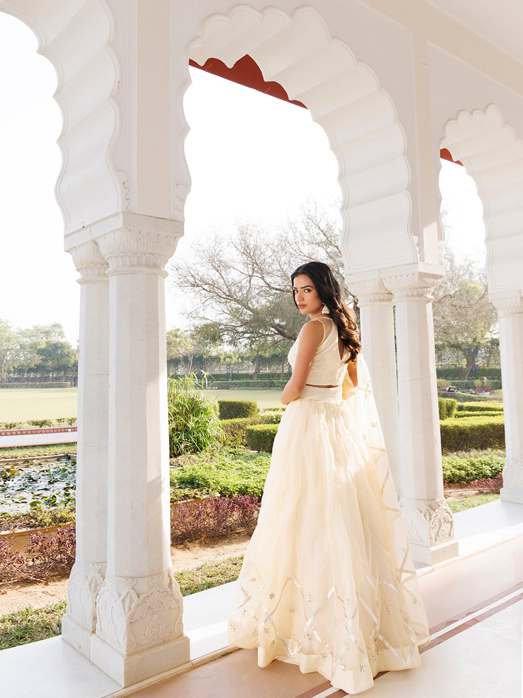 Petal Yellow Organza Lehenga Set BY RAGAVI