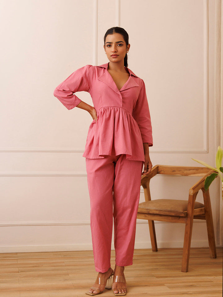 Bleeding Heart Pink Co- Ord Set by ragavi