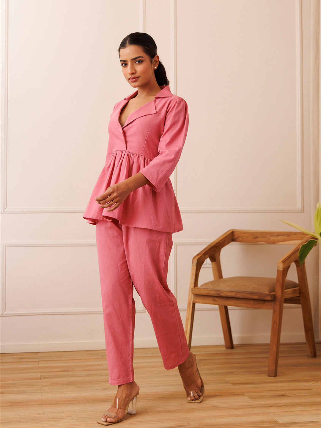 Bleeding Heart Pink Co- Ord Set by ragavi