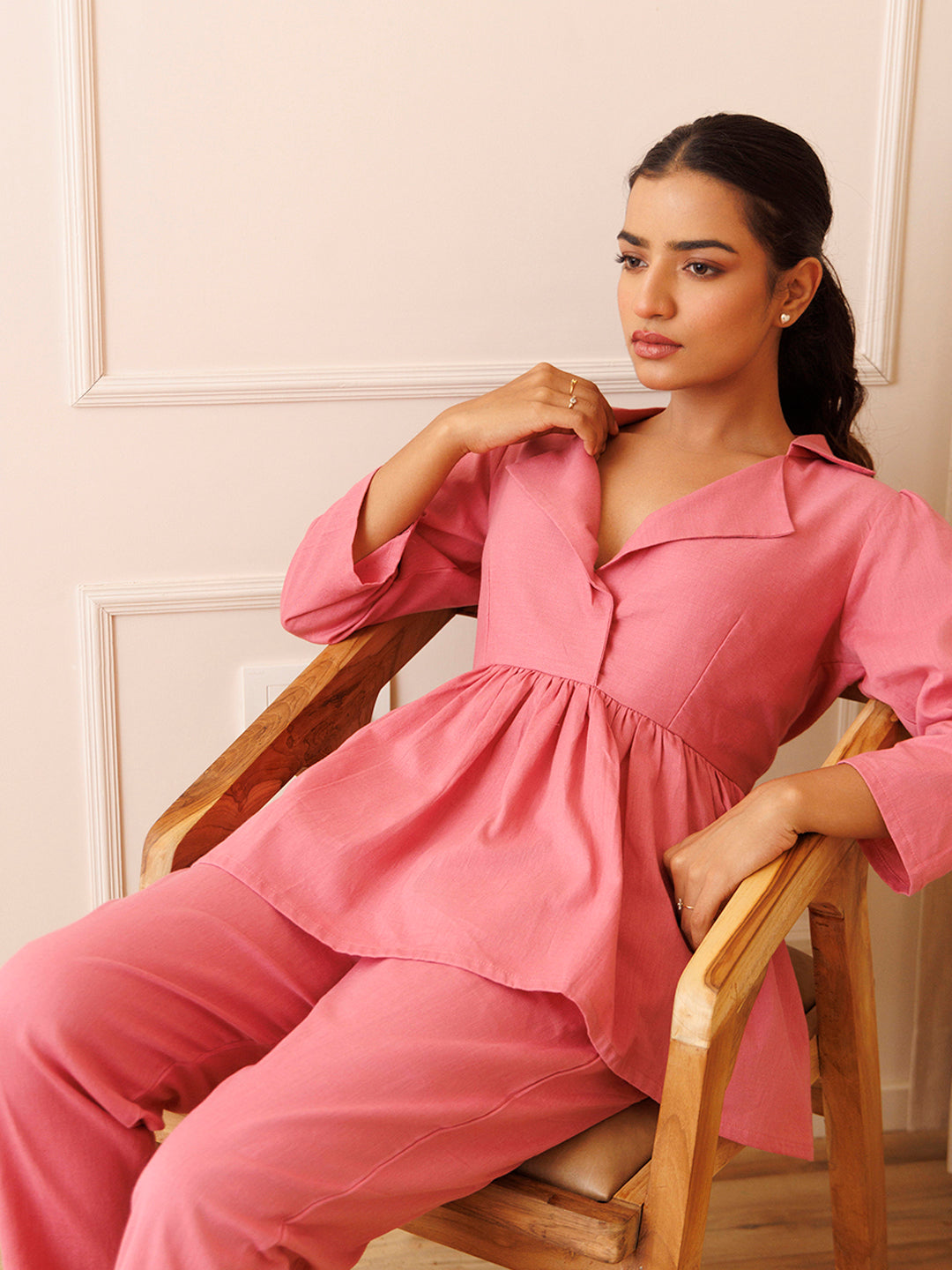 Bleeding Heart Pink Co- Ord Set by ragavi