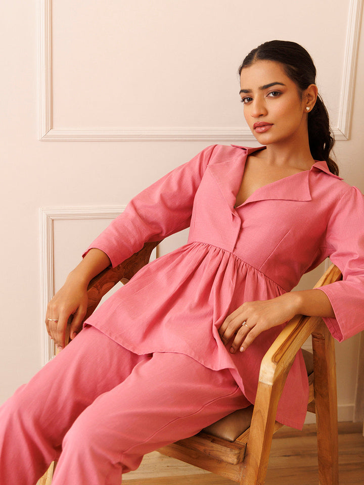 Bleeding Heart Pink Co- Ord Set by ragavi