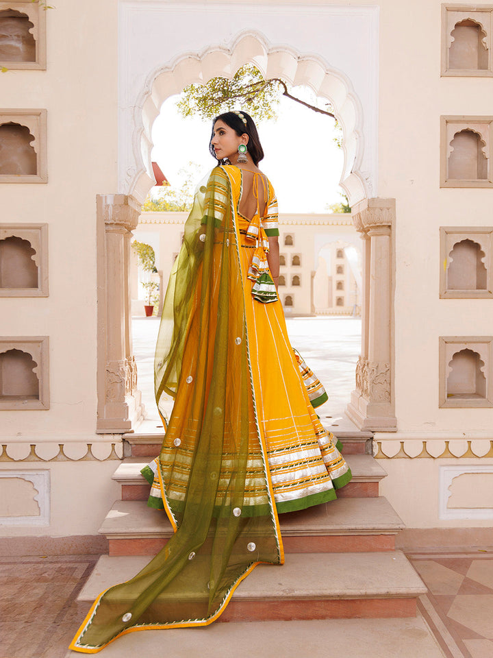 Lemon Chrome Yellow Lehenga Set BY RAGAVI