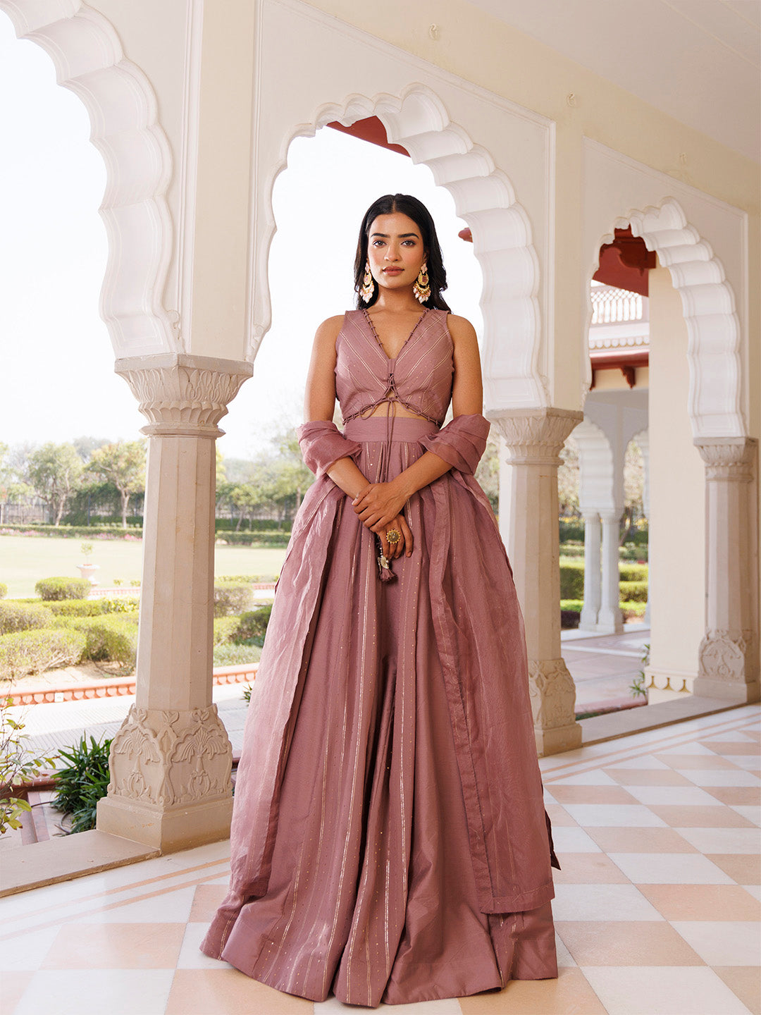 Ash Rose Lehenga Set BY RAGAVI