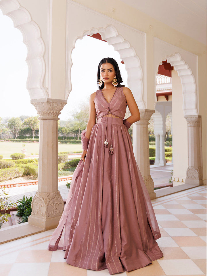 Ash Rose Lehenga Set BY RAGAVI