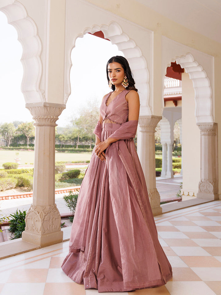 Ash Rose Lehenga Set BY RAGAVI