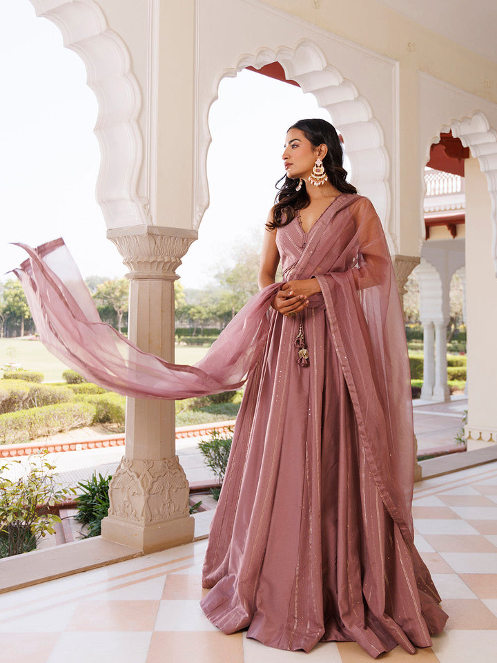 Ash Rose Lehenga Set BY RAGAVI