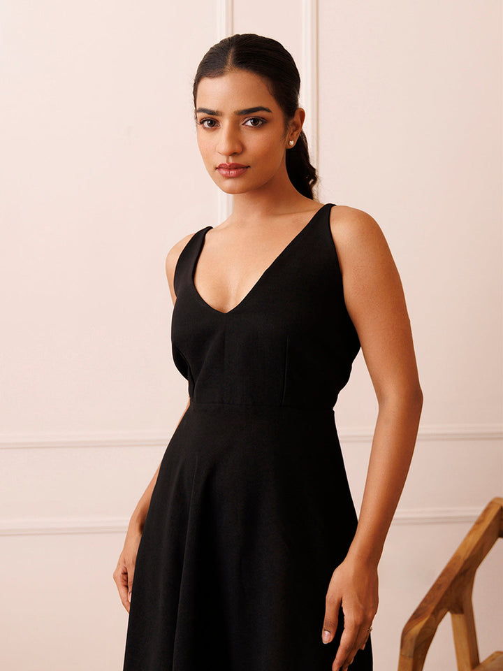 Black Dahlia Backless Skater Dress by ragavi