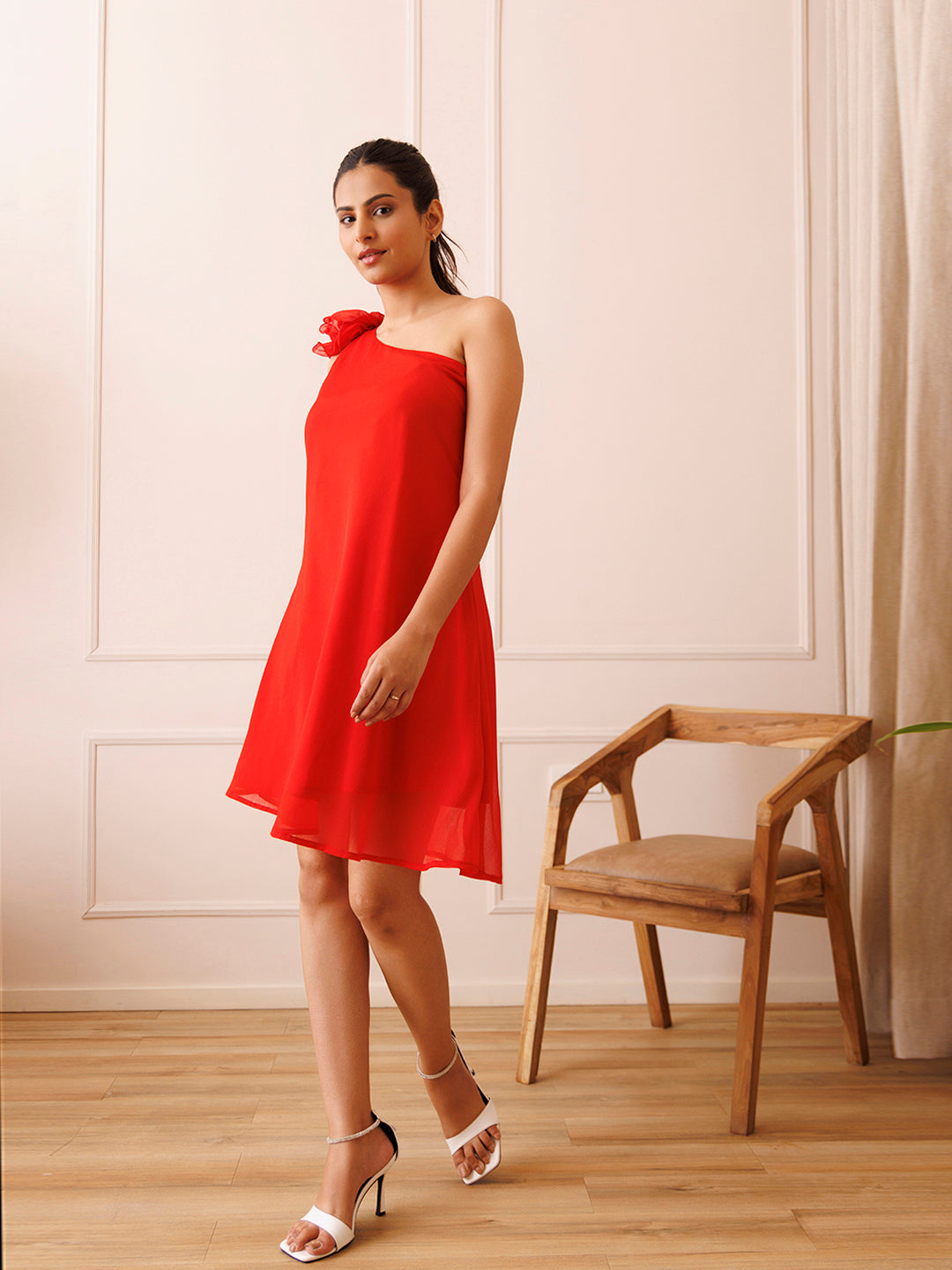 Anthurium Red Chiffon Dress by ragavi