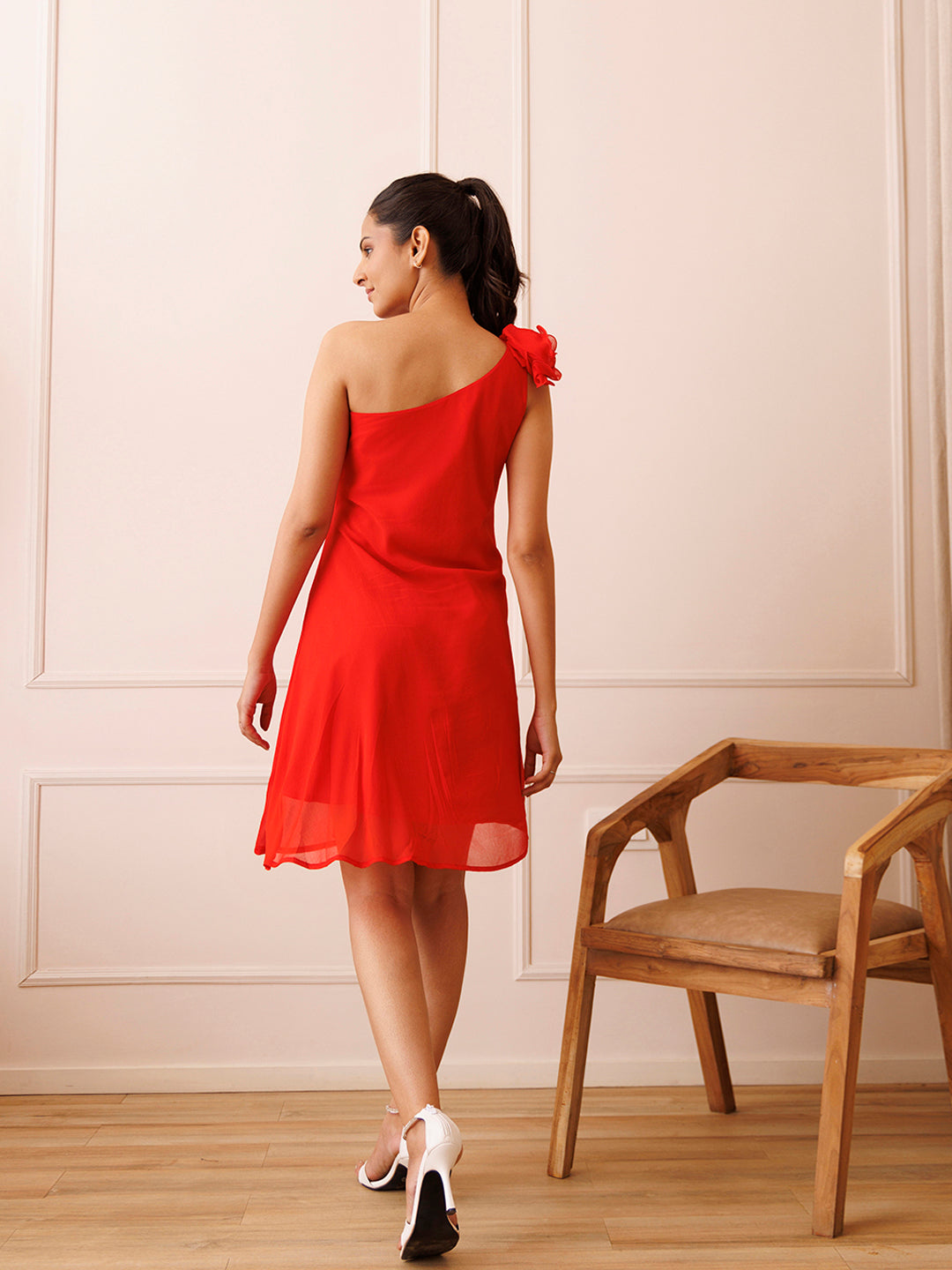 Anthurium Red Chiffon Dress by ragavi