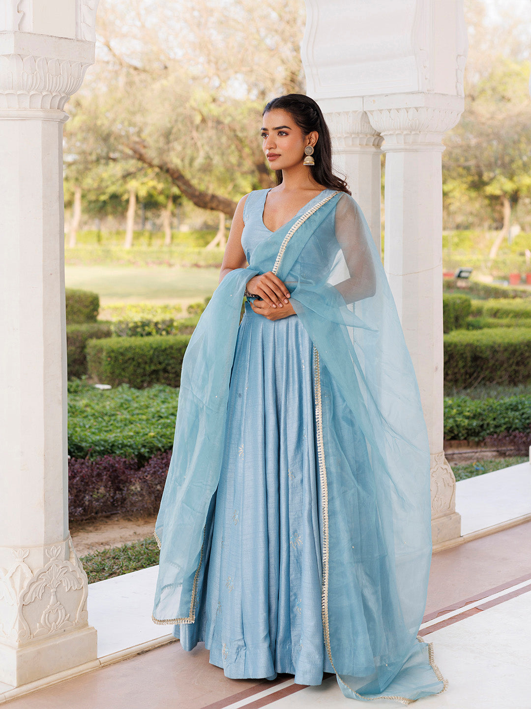 Coastal Blue Lehenga Set BY RAGAVI