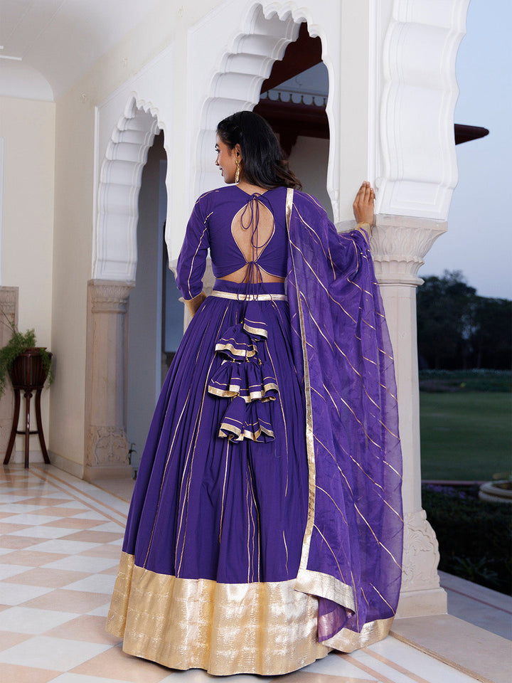 Purple Corallites Cotton Lehenga Set BY RAGAVI