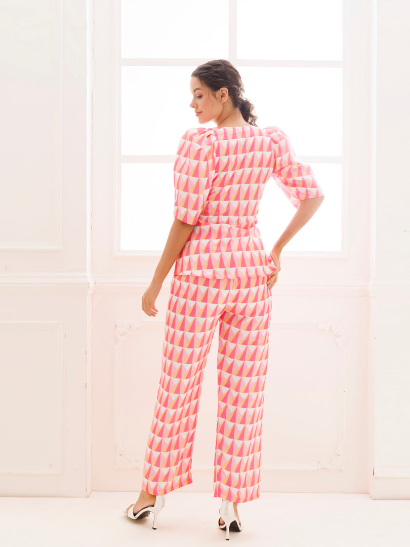 Stylish and elegant Procelain Rose Pink Co-ord Set by Ragavi, perfect for any occasion