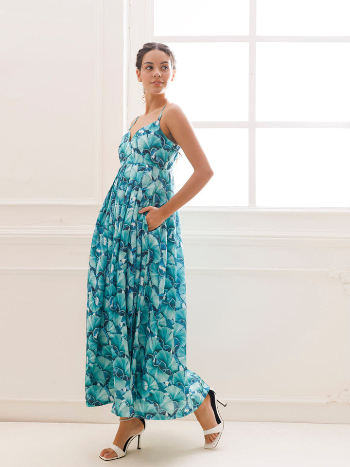 Water Garden Green Maxi Dress  - By Ragavi